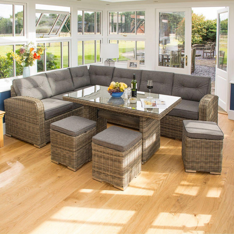 Thornbury Corner Dining Set - Natural Weave